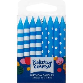 Stripes & Polka Dots Birthday Cake Candles (Purple)