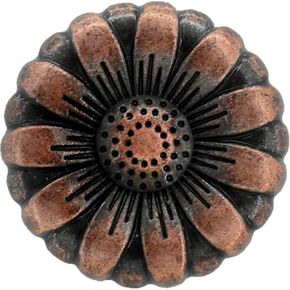Bezelry 12 Pieces Morning Flower Metal Shank Buttons. 20mm (3/4 inch) (Antique Brass)