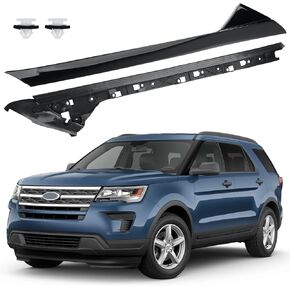 4 قطع من ألياف الكربون للزجاج الأمامي على شكل حرف A متوافقة مع Ford Explorer 2011-2019، للسائق والركاب، مجموعة القطع الخارجية والداخلية BB5Z-7803145-AA، BB5Z-7803145-BA، BB5Z-7803136-BA، BB5Z-7803144-AA