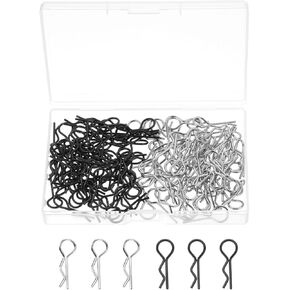DMiotech 120Pcs Body Clips Pins with Pull Tabs, Mixed Color Universal RC Cars Parts Shell Replacement Parts for 1/8 1/10 1/12 Scale RC Car(Gold, Black, Silver, Blue, Red, Green)