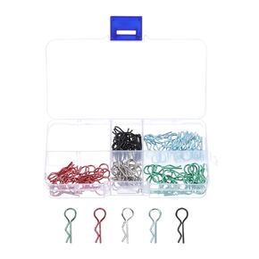 DMiotech 100Pcs Body Clips Pins with Pull Tabs, Mixed Color Universal RC Cars Parts Shell Replacement Parts for 1/8 1/10 1/12 Scale RC Car