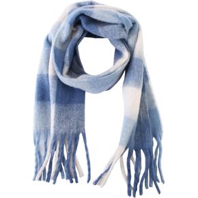 Ethereal Blue & White Women's Scarf - Soft Pashmina Wraps with Tassels for Warmth & Style | Ideal for Travel