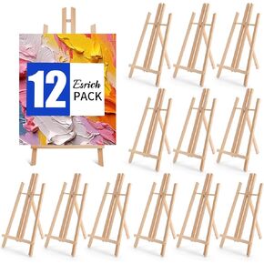 ESRICH 2Pack16in Tabletop Easel,Tabletop Easel for Painting Party, Wooden Tabletop Display Easels,Painting Easel for Displaying Canvases, Photos, Display Tripod Holder Stand for Students Kids