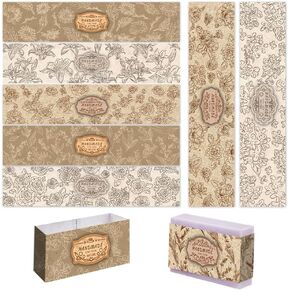 PH PandaHall 90PCS Wrap Paper Tape, 9 Styles Flower Soap Packaging Paper Soap Paper Wrapper Tags Crafts Wrapper Sleeves Covers Vertical Tags for Handmade Soap Lotion Bath Gift Wrapping, 8.2x1.9inch