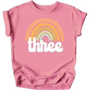 3rd Birthday Rainbow Shirt for Little Girls Retro Third Bday Outfit