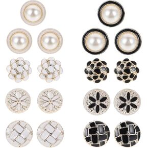 VILLCASE 20Pieces Women Shirt Brooch Buttons, Safety Cover Up Button Pin Sweater Shawl Clips Pearl No Sew Button Pins for Coat Dress Clothes Decoration