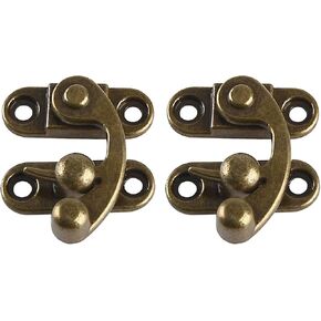 Mini Swing Arm Clasp Latch Vintage Style Left Right Toggle Hasp Hook Metal Catch Curved Buckle 33mm x 28mm for Suitcase Jewelry Box Toolbox - Black