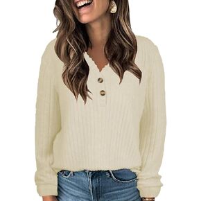 Womens Lightweight Long Sleeve Tunic Tops Knitted Casual Loose Pullover Blouses