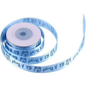 Baby Shower Party Ribbon, 10 Yards/Roll It's A BOY/Girl Blue Baby Shower Baptism Party Favor Gift Ribbon(Blue)