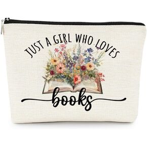 EXUQO Book Lover Gifts Small Makeup Bag,It's A Good Day To Read A Book Cosmetic Pouch,Book Lovers Librarian Gifts for Women Girls,Bookish Gifts,Bookworm Gifts