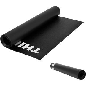 Thinvik Bike Mat PVC Environmental for Peloton Spinning Bike & Wahoo Kickr - 30×60in /30×72in Bicycle Trainer Mat for Cycleops Rowe Indoor Cycling Exercise Stationary Bike mat with Stone Texture
