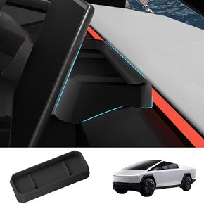 صينية تخزين خلف الشاشة لـ Tesla Cybertruck 2024 منظم وحدة التحكم المركزية العلبة المصنوعة من السيليكون للنظارات الشمسية ولوحة القيادة وصندوق خلفي للشاشة المخفية لملحقات Cybertruck، أسود