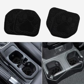 Auovo Auto Cup Holder Inserts Coaster Fit for 2018-2023 Wrangler JL JLU 2020-2023 Gladiator JT Cup Mat Pad Interior Decoration Accessories (4 Pcs Kit) (Red JL, for deep Rear Cup Holders)