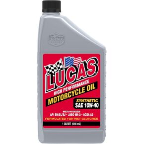 Lucas Oil 10793 Synthetic SAE 10W-40 Motorcycle Oil Ma2, 32. Fluidounces, 1 Quart, 1 Pack
