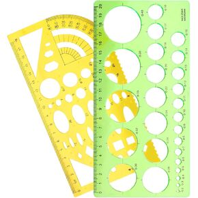 Circle Template Plastic Circle Stencil Multifunctional Circle Template for Drawing Measuring Geometry Circle Stencils Drafting Tools Circle Templates for Office School Building Formwork