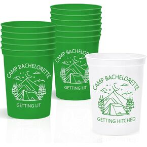 12Pcs Camp Bachelorette Party Cups, Camping Bachelorette Weekend Favors, Cabin Bachelorette Party Favors