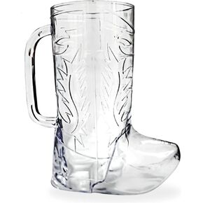 4E's Novelty Cowboy Boot Mug Cups 12 Pack - 17 oz Reusable Hard Plastic, BPA Free Cowgirl Drink Mugs for Western Birthday Party Supplies