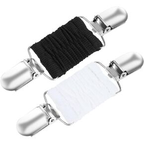 2Pcs Dress Clips Back Cinch, Waist Cincher Clip, Sweater Clip, Shawl Clips, Shirt Clips for Women Clothing, Cardigan Clip for Fitting (Black, White)