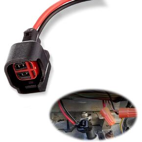 2 PCS Car Fuel Injector Connector, EV6 EV14 Low-frequency Leaded Multi-Functional Wire Pigtail Connector, Replacement Modification Accessories, Compatible with Most Car Models (Black)