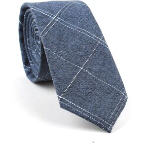 Men's Cotton Skinny Tie Handmade Striped Ties Fundamental Menswear