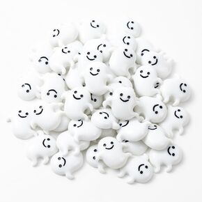 60Pcs Halloween Miniatures Ghost Charms Mini Resin Ghost Vase Fillers White Flatback Ghost Embellishments for Halloween Party Table Scatter Craft DIY Accessory