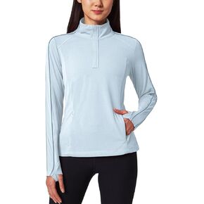 Mondetta Womens Hiking Athletic Workout Tops - Lightweight Quarter-Zip Pullover