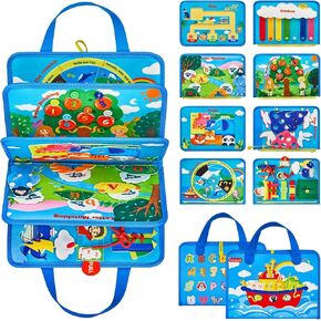 Busy Board Montessori Toys for 3 4 Year Old Girls Birthday Gifts, Educational Activity Sensory Board Preschool Learning Toys for Toddlers, Travel Toys for Airplane Car (Flower Fairy)