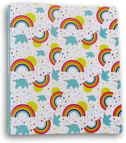 Making the Grade Kids' Colorful Patterned Flexible Poly 3 Ring Binder (Pink & Red Sunburst) in Saudi Arabia