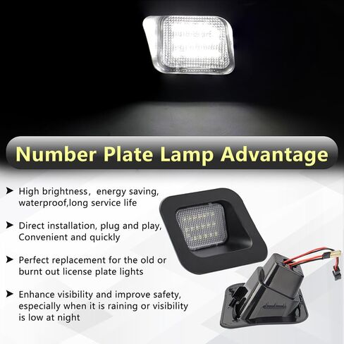 2 PCS LED License Plate Light Tag Lights For 2003-2018 Dodge RAM 1500 2500 3500 Pickup Truck Replace Rear Number Lamp Assembly Super Bright (Grey Lens) in Saudi Arabia