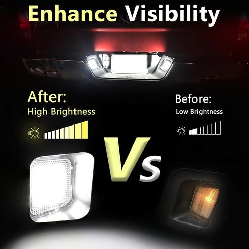 2 PCS LED License Plate Light Tag Lights For 2003-2018 Dodge RAM 1500 2500 3500 Pickup Truck Replace Rear Number Lamp Assembly Super Bright (Grey Lens) in Saudi Arabia