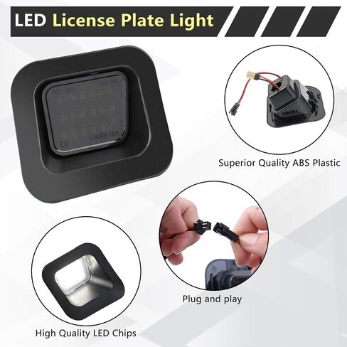2 PCS LED License Plate Light Tag Lights For 2003-2018 Dodge RAM 1500 2500 3500 Pickup Truck Replace Rear Number Lamp Assembly Super Bright (Grey Lens) in Saudi Arabia