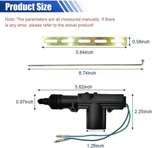 Car Power Door Lock Kit, Universal Heavy Duty Car Power Door Lock Actuator 2-Wire 12-Volt Motor for Most Automotive Central Locking System (2PCS) in Saudi Arabia