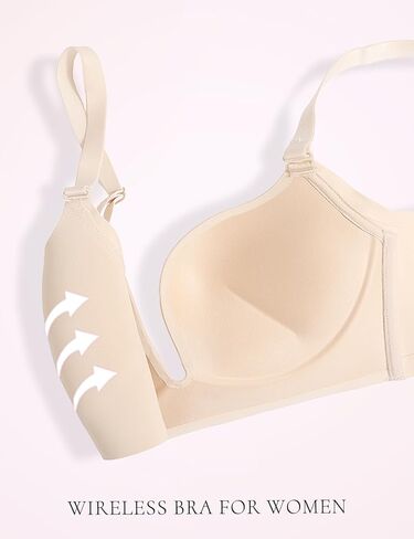 Wireless Push up Bras for Women Seamless Support Padded Plunge T-Shirt Comfort Bra in Saudi Arabia