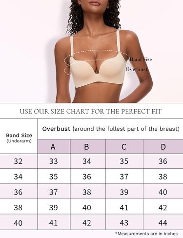 Wireless Push up Bras for Women Seamless Support Padded Plunge T-Shirt Comfort Bra in Saudi Arabia