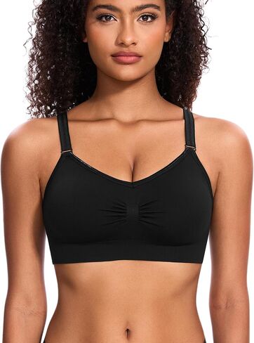 HBselect Wireless Bras for Women Comfortable Cami Bras Women's Bralettes No Underwire Adjustable Seamless Bra 4Pcs Sports Bra in Kuwait