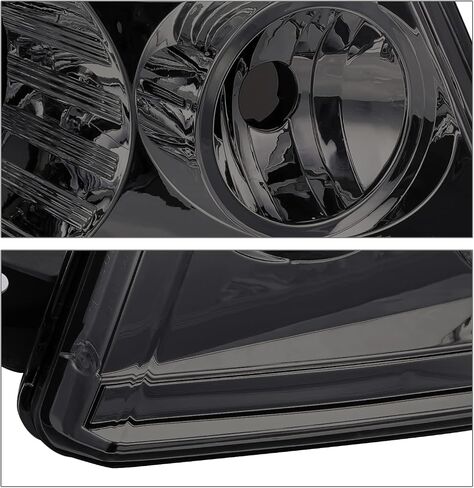 M-AUTO Headlights Headlamps Assembly w/ 2 Pre-assembled 6000K LED Bulbs Compatible with 2004-2008 Ford F-150, 06-08 Mark LT, Chrome Housing Clear Corner L+R Pair Head Light Lamps in Saudi Arabia