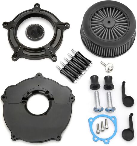 For harley davidson Sportster Air Cleaner filter street road glide M8 softail dyna 103 107 air intake Road King touring (OPS Black - Gray -Black spike, Model A : Sportster 883 1200) in Kuwait
