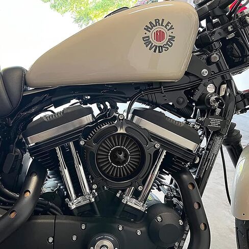 For harley davidson Sportster Air Cleaner filter street road glide M8 softail dyna 103 107 air intake Road King touring (OPS Black - Gray -Black spike, Model A : Sportster 883 1200) in Kuwait