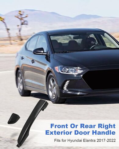 Exterior Door Handle Fit for Hyundai Elantra 2017 2018 2019 2020 2021 2022 Front Left Driver Side Black in Saudi Arabia