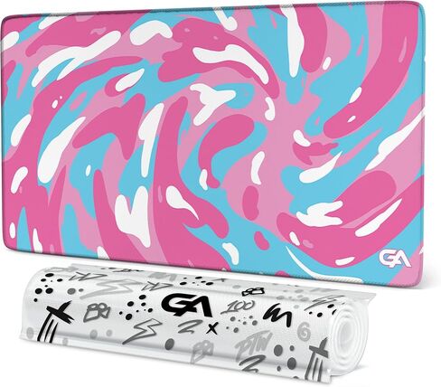 GutzyAiden Swirl XXL Gaming Mouse Pad | 36" x 18" | Hybrid Polyester Fabric Top | Non-Slip Rubber Base | 4mm Thick (Arctic Swirl) in Saudi Arabia