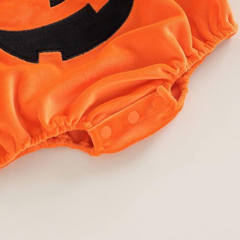 Toddler Baby Girl Boy Halloween Outfits Sleeveless Pumpkin Romper Bodysuit Halloween Costumes Pumpkin Face Clothes in Kuwait
