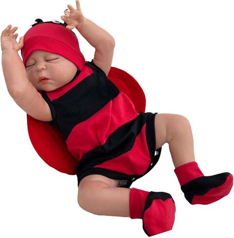 Madjtlqy Newborn Baby Girl Boy Ladybug Halloween Costumes Outfit Sleevesless Romper + Wing + Hat + Socks in Saudi Arabia