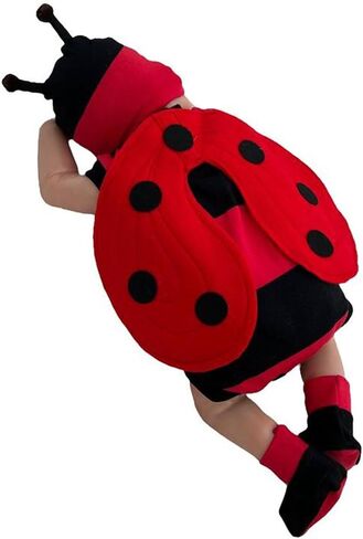 Madjtlqy Newborn Baby Girl Boy Ladybug Halloween Costumes Outfit Sleevesless Romper + Wing + Hat + Socks in Saudi Arabia