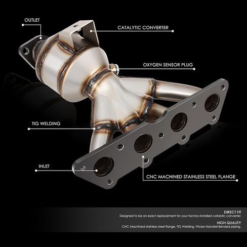 DNA MOTORING Factory Style Bolt-on Catalytic Converter Compatible with 12-17 Veloster Accent Rio / 12-19 Soul,EPA Compliant,OEM-CONV-069 in Saudi Arabia