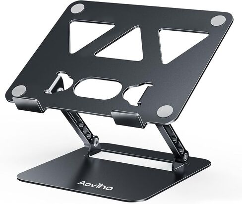 Aoviho Adjustable Laptop Stand for Desk,Portable Laptop Stand Holder and Riser,Foldable Aluminum Notebook Computer Stands for MacBook Air Pro HP Lenovo Dell Samsung Chromebook, 10-15.6 inch, Silver in Saudi Arabia