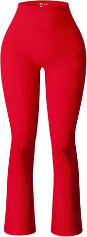 OQQ Women's Flare Pants Ribbed Seamless Workout High Waist Bell Bottoms Pants in Saudi Arabia