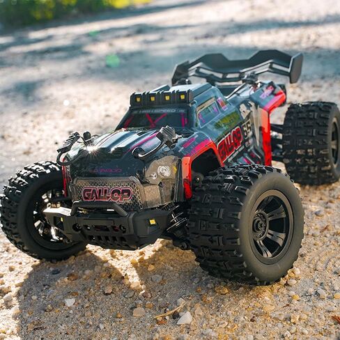 1:18 Scale RC Monster Truck 40km/h Speed 4X4 All Terrain Off-Road RC Truck, Waterproof Electric RC Vehicle with Roof Lights and Heads Up Wheels with 2 Batteries (Green) in Saudi Arabia