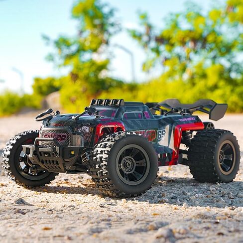 1:18 Scale RC Monster Truck 40km/h Speed 4X4 All Terrain Off-Road RC Truck, Waterproof Electric RC Vehicle with Roof Lights and Heads Up Wheels with 2 Batteries (Green) in Saudi Arabia