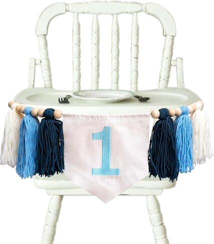 One High Chair Banner - Autumn Theme Highchair Banner for 1st Birthday,Yarn Tassel Garland,White Orange Party Decorations,Pumpkin Fabric Party Supplies (Autumn Tassel Banner) in Saudi Arabia