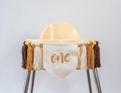 One High Chair Banner - Autumn Theme Highchair Banner for 1st Birthday,Yarn Tassel Garland,White Orange Party Decorations,Pumpkin Fabric Party Supplies (Autumn Tassel Banner) in Saudi Arabia